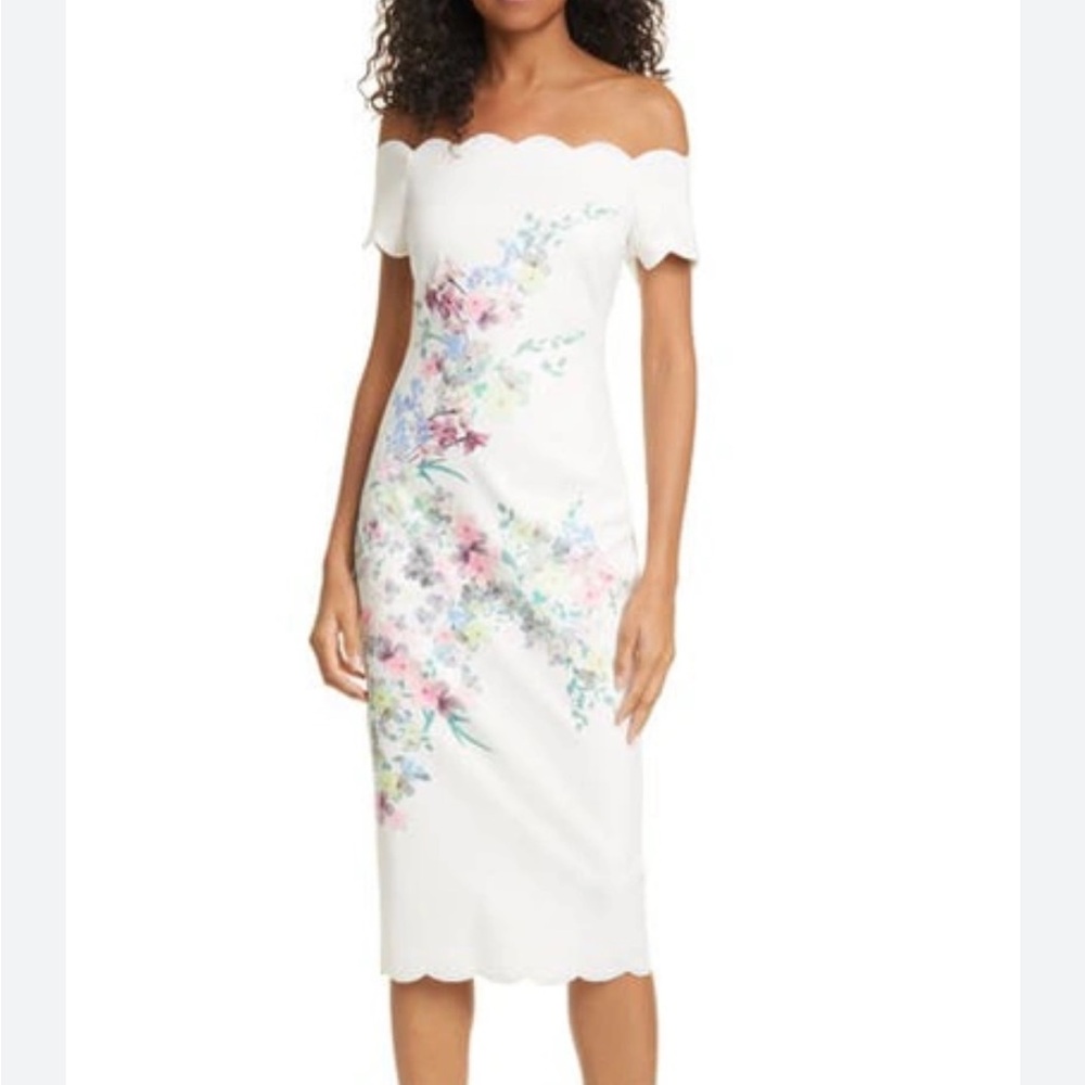 Ted Baker Trixiy Off-the-Shoulder Scalloped Bodycon Dress